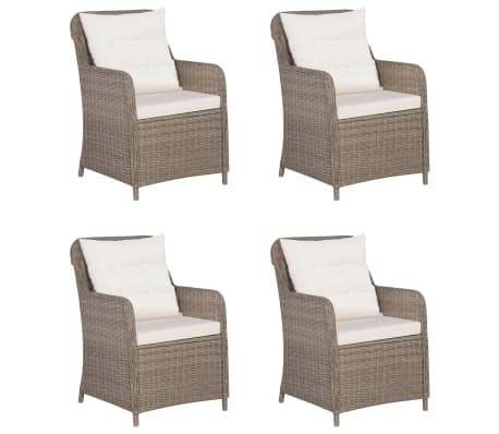 vidaXL 5-daļīgs dārza mēbeļu komplekts, brūns