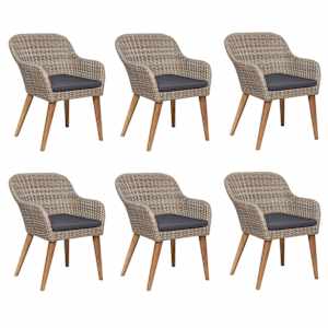 vidaXL Ensemble &agrave; manger de jardin 7 pcs Marron