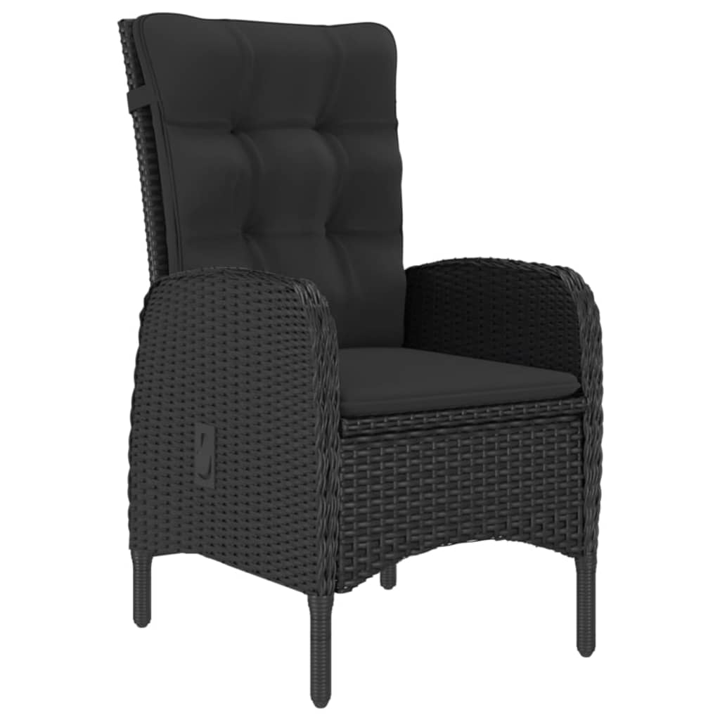 Set mobilier de grădină, 5 piese, negru