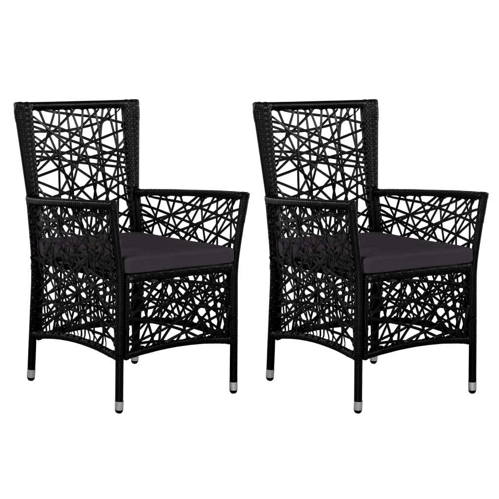 vidaXL 3 Piece Patio Dining Set Black