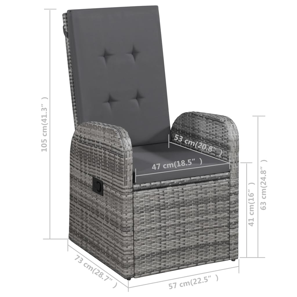 5dílný zahradní jídelní set šedý - obrázek 14