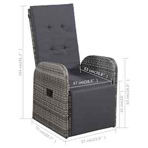 Vrtna jedilna garnitura 5-delna siva - slika 13