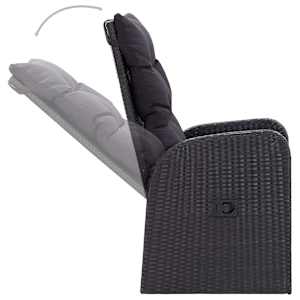 Vrtna jedilna garnitura 5-delna črna - slika 6