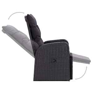 Vrtna jedilna garnitura 5-delna črna - slika 7