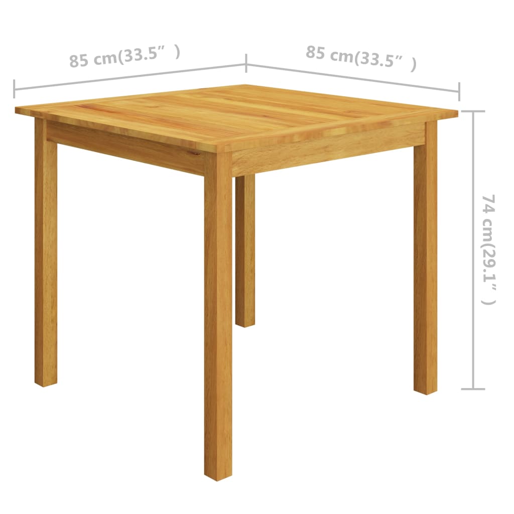 Zestaw jadalniany ogrodowy - stół + 2 krzesła (85x85x74 cm) - drewno akacjowe, rattan PE, brązowy, ciemnoszary