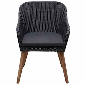 Vrtna jedilna garnitura 3-delna črna - slika 8