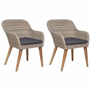 Vrtna jedilna garnitura 3-delna rjava - slika 5