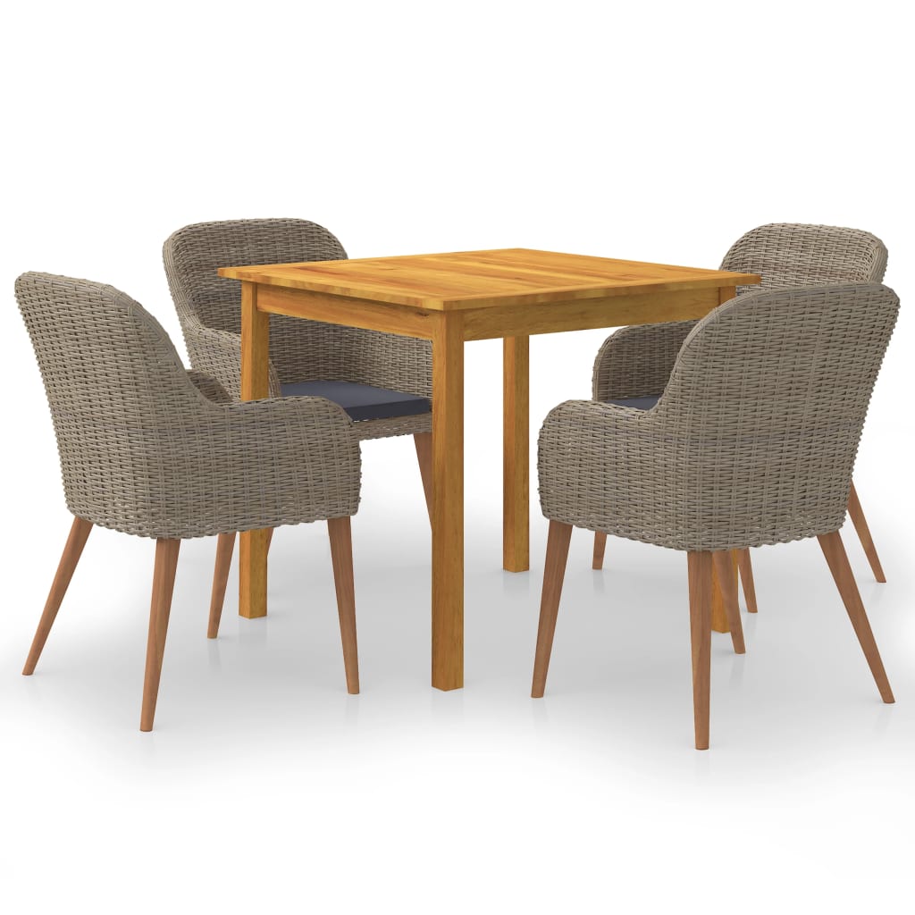 vidaXL Set mobilier de grădină, 5 piese, maro