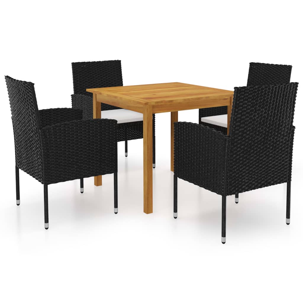 vidaXL Set mobilier de grădină, 5 piese, negru