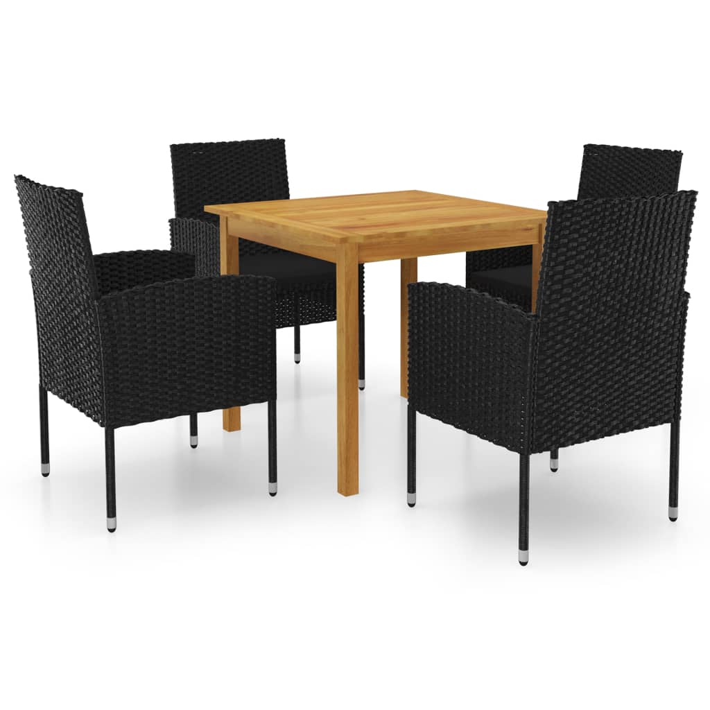 

vidaXL 5 Piece Patio Dining Set Black