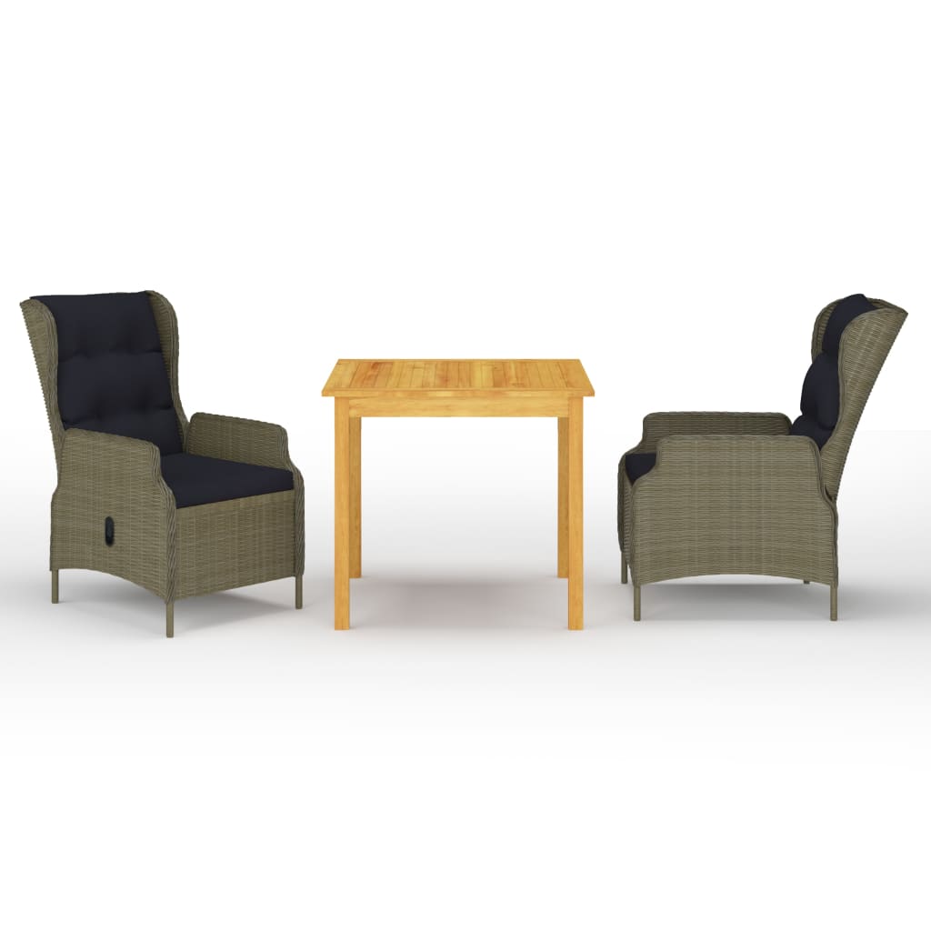 

vidaXL 3 Piece Patio Dining Set Brown