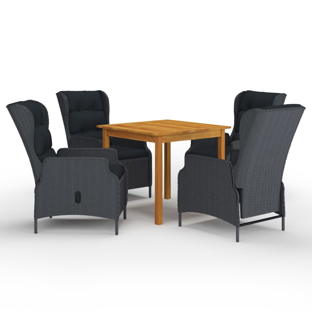 

vidaXL 5 Piece Patio Dining Set Dark Gray