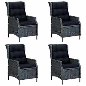 Vrtna jedilna garnitura 5-delna temno siva - slika 5