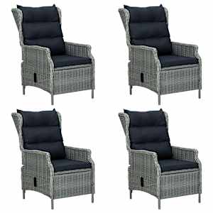 Vrtna jedilna garnitura 5-delna svetlo siva - slika 5