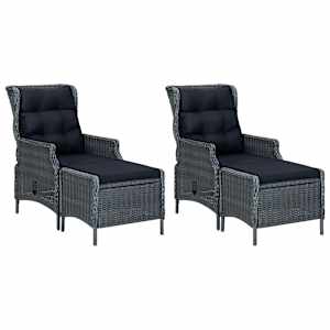 Vrtna jedilna garnitura 5-delna temno siva - slika 5