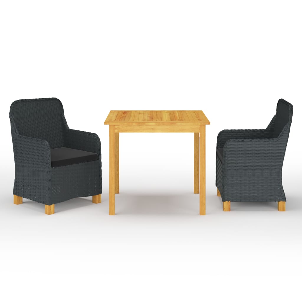 

vidaXL 3 Piece Patio Dining Set Dark Gray