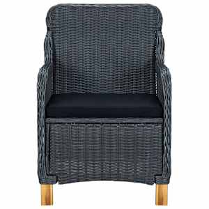 Vrtna jedilna garnitura 3-delna temno siva - slika 8