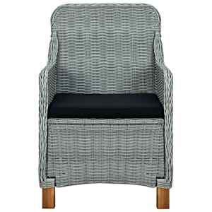 Vrtna jedilna garnitura 3-delna svetlo siva - slika 7