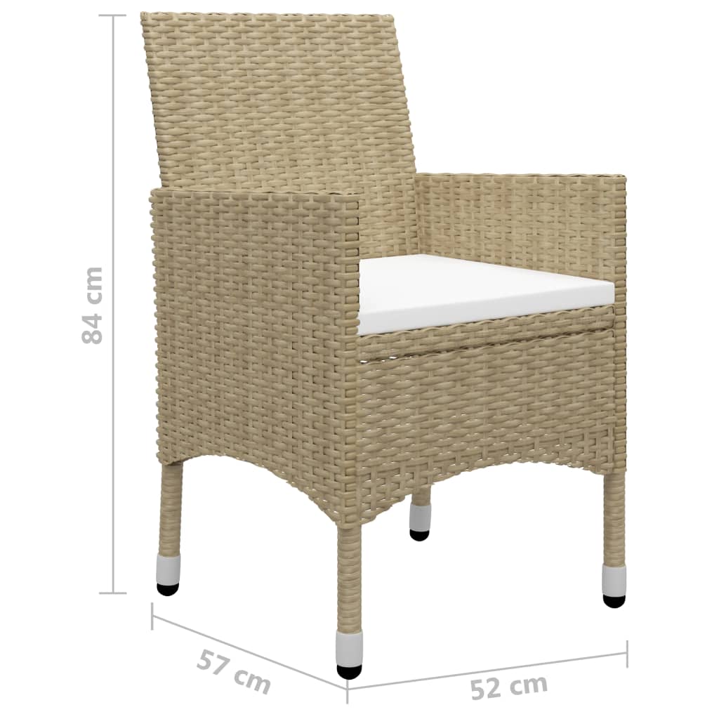 Set mobilier de grădină, 7 piese, bej