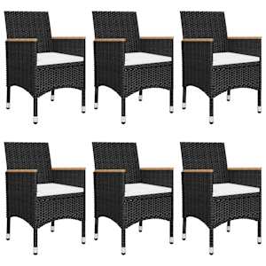 Vrtna jedilna garnitura 7-delna črna - slika 5