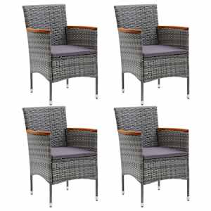 Vrtna jedilna garnitura 7-delna siva - slika 7