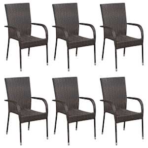 Vrtna jedilna garnitura 7-delna rjava - slika 2