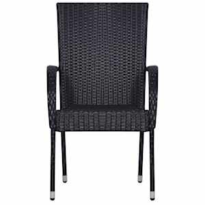 Vrtna jedilna garnitura 7-delna črna - slika 7