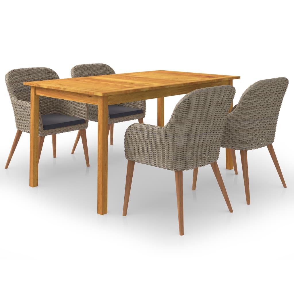 vidaXL Set mobilier de grădină, 5 piese, maro