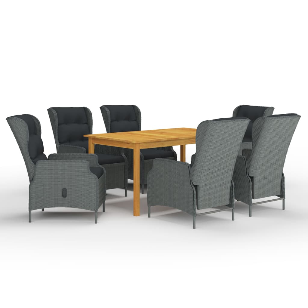 vidaXL Set mobilier de grădină, 7 piese, gri deschis