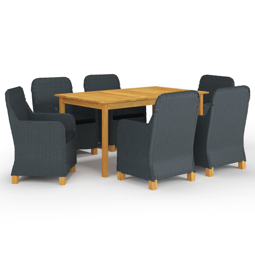 vidaXL Set mobilier de grădină, 7 piese, gri închis gradina