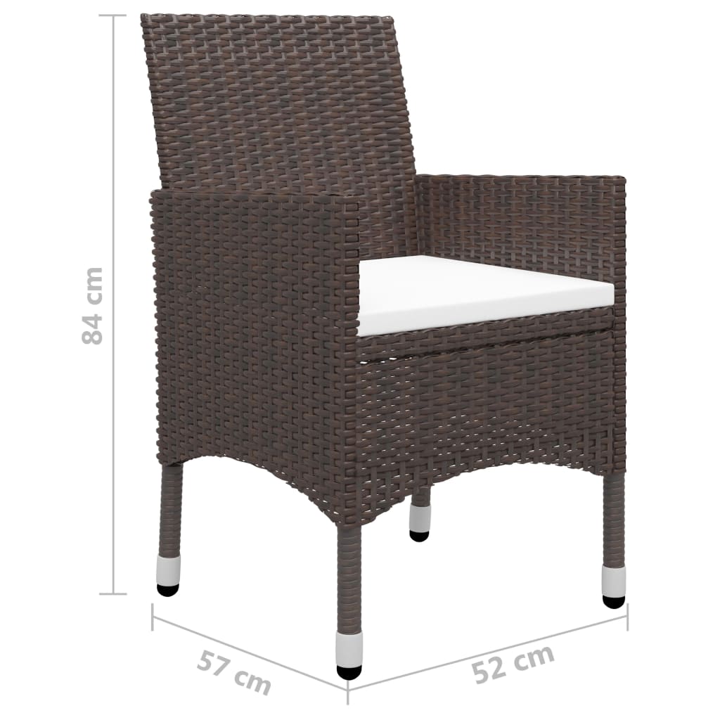 Set mobilier de grădină, 9 piese, maro