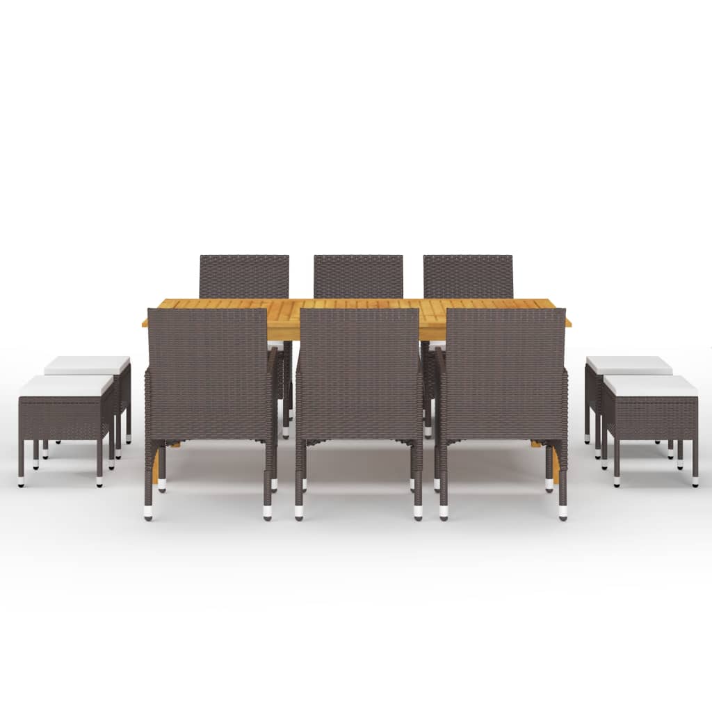 Thumbnail - vidaXL 11-tlg. Garten-Essgruppe Braun