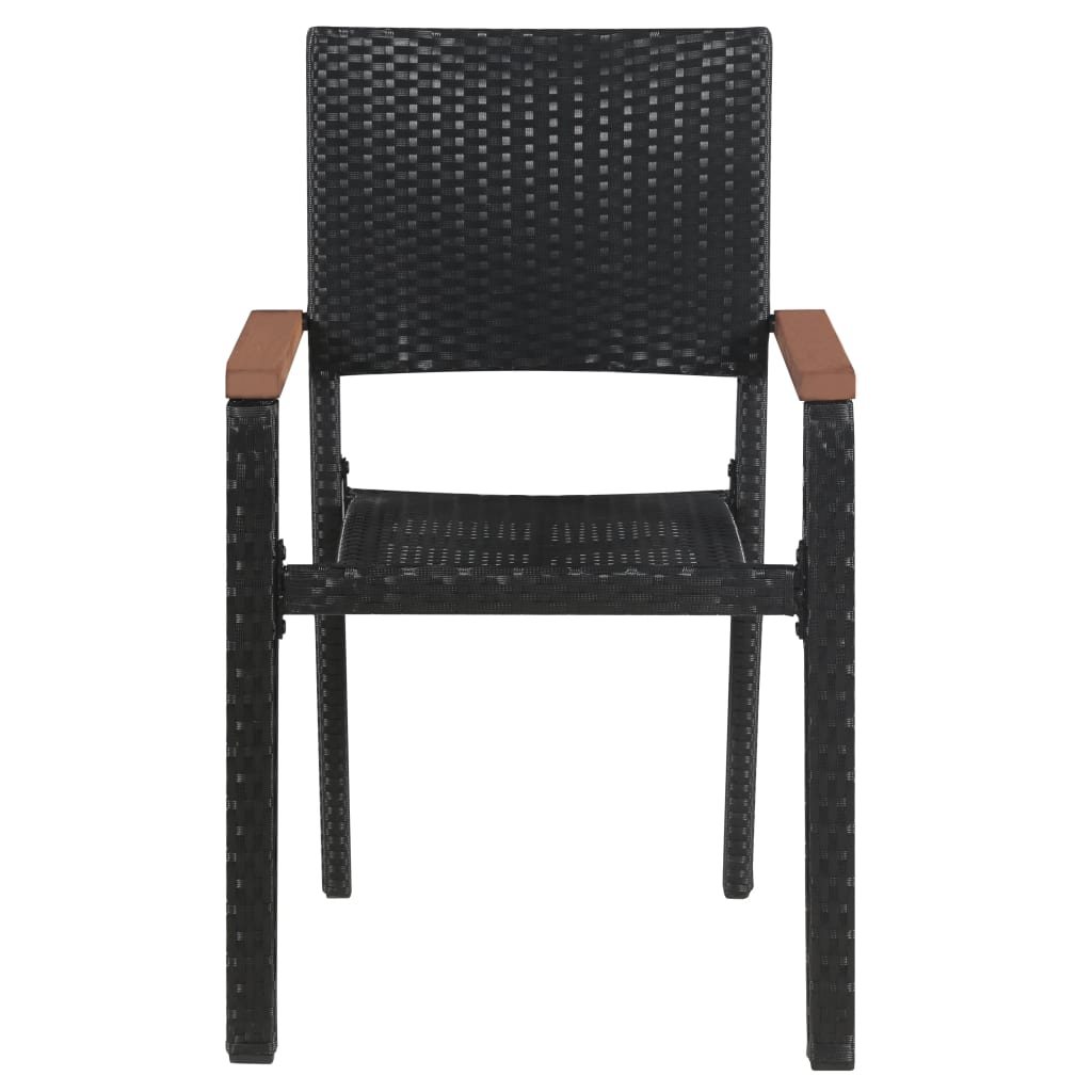 Set mobilier de grădină, 9 piese, negru