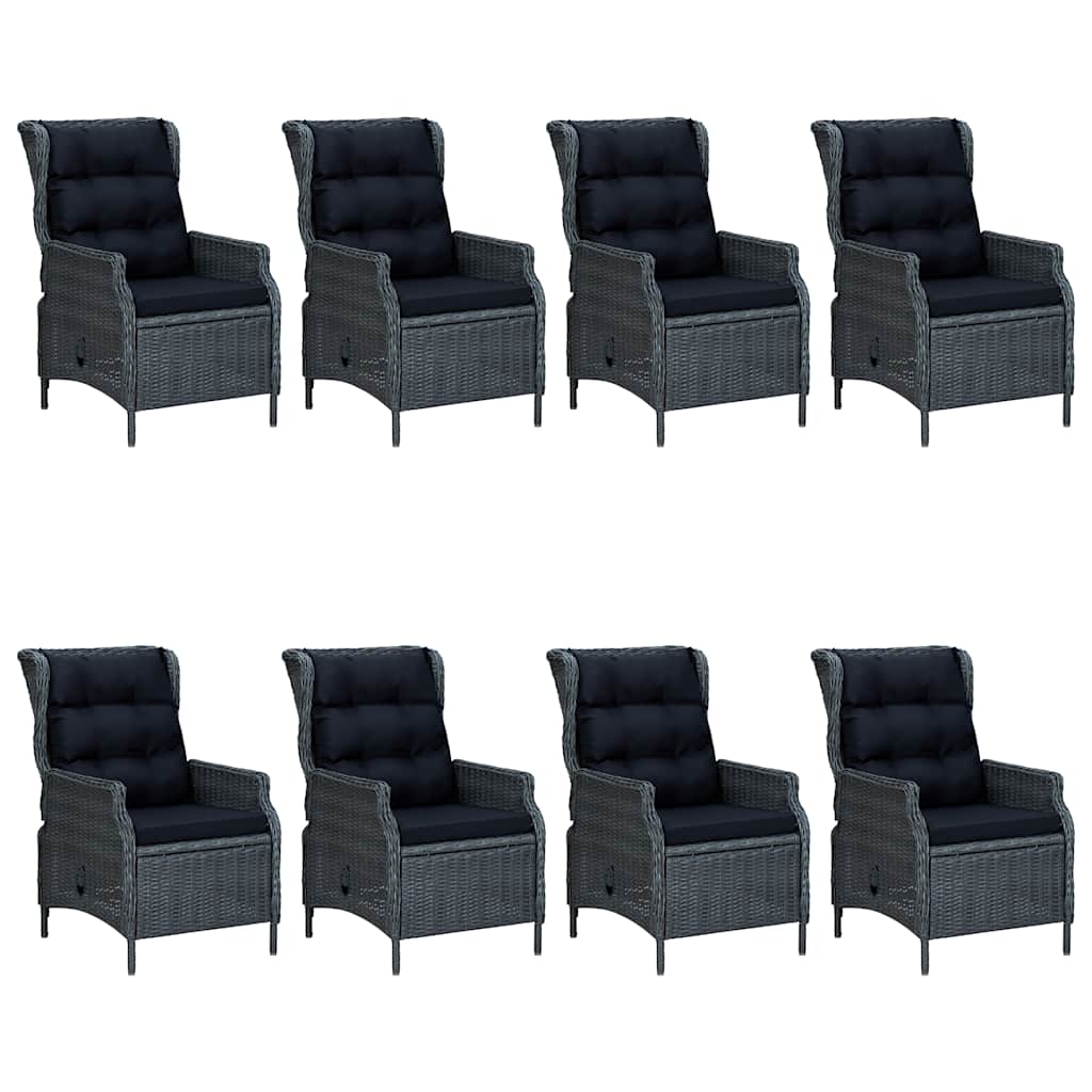 Thumbnail - vidaXL 9-tlg. Garten-Essgruppe Dunkelgrau