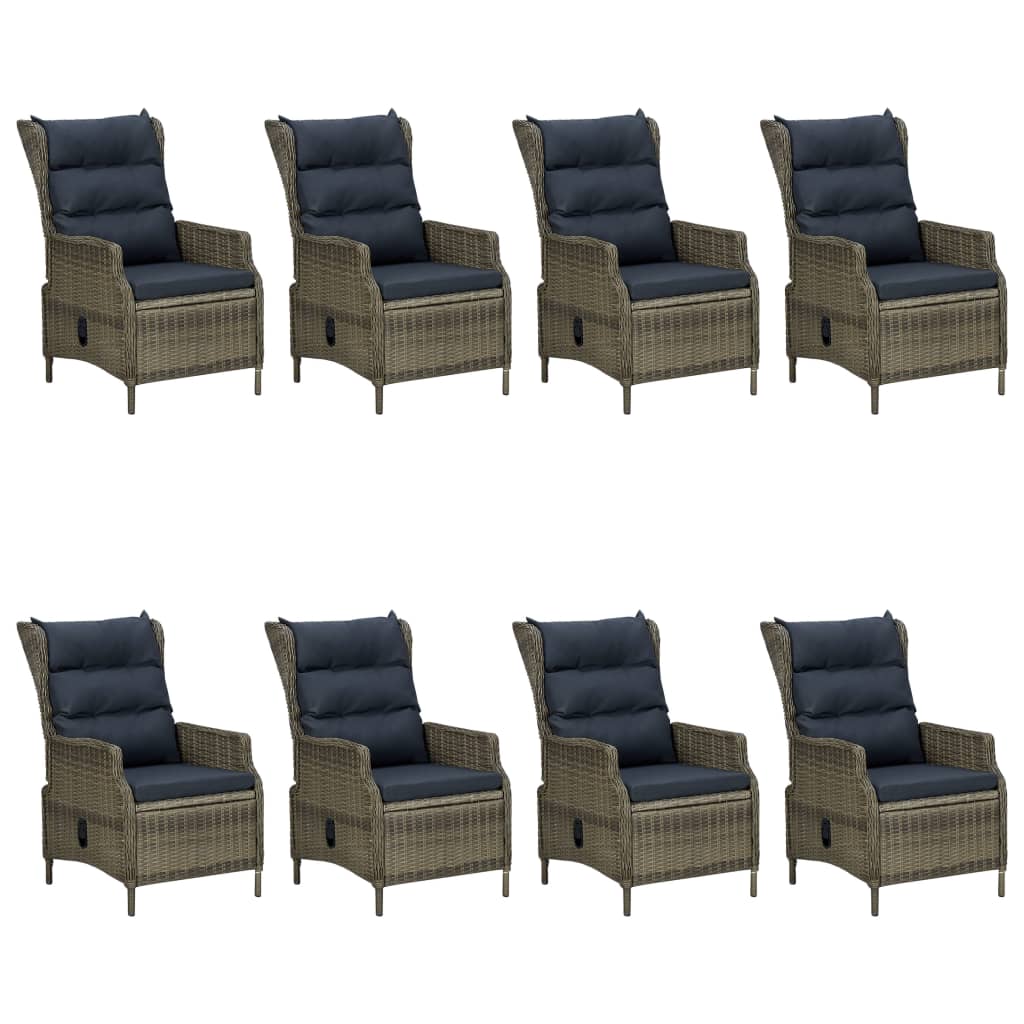 Thumbnail - vidaXL 9-tlg. Garten-Essgruppe Braun