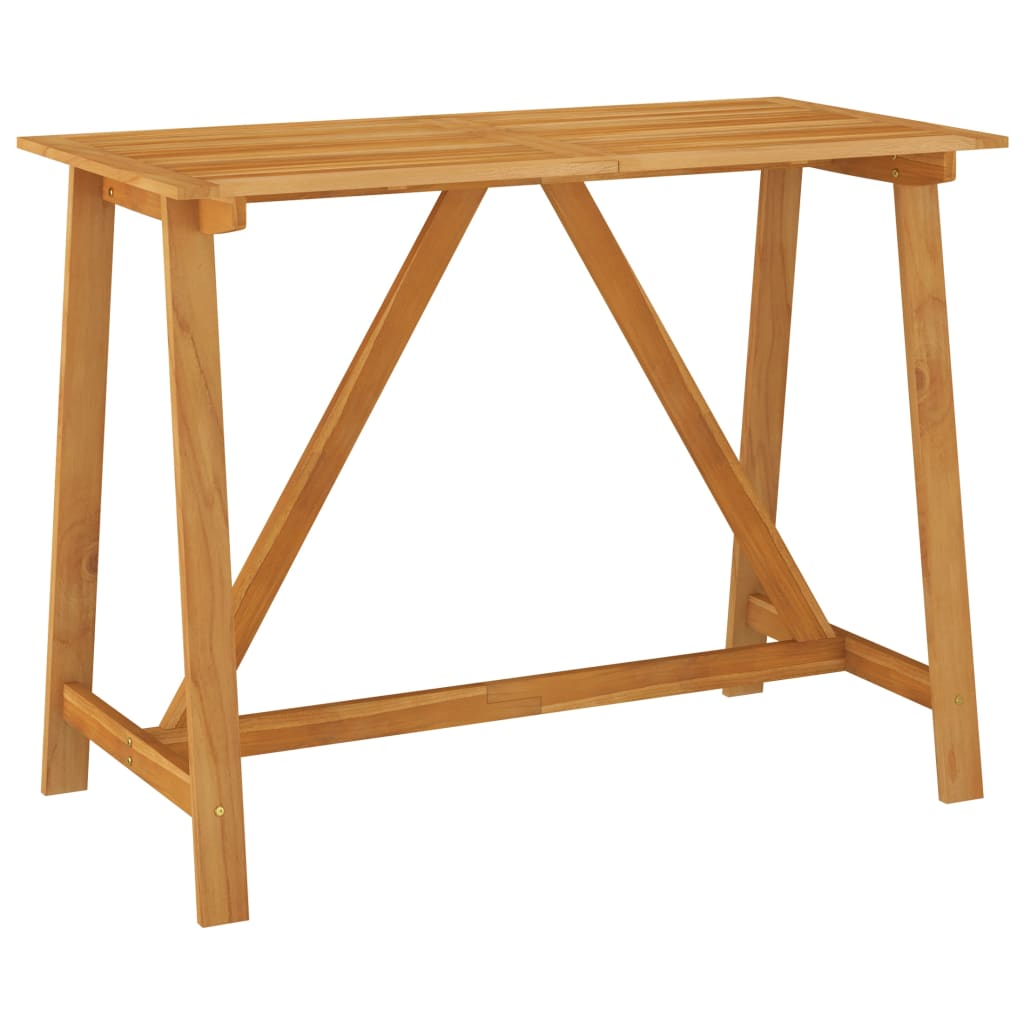 Zestaw mebli barowych - Stół + 4 hokery, drewno akacjowe, rattan PE, brązowy