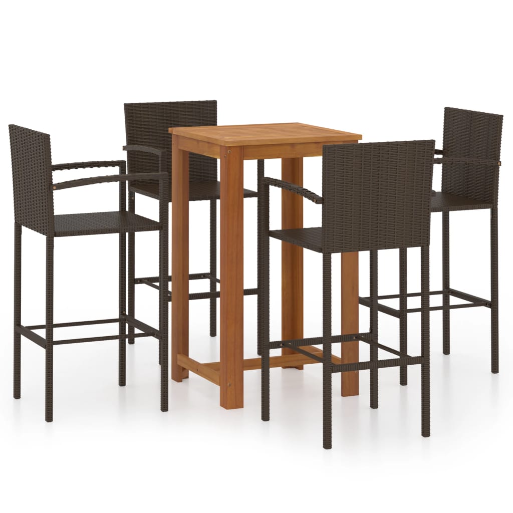 

vidaXL 5 Piece Patio Bar Set Brown