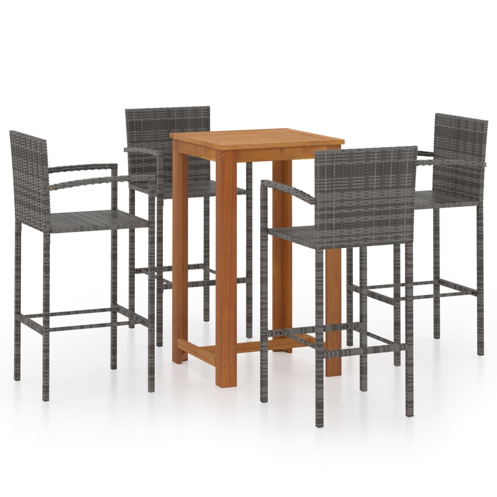 

vidaXL 5 Piece Patio Bar Set Gray