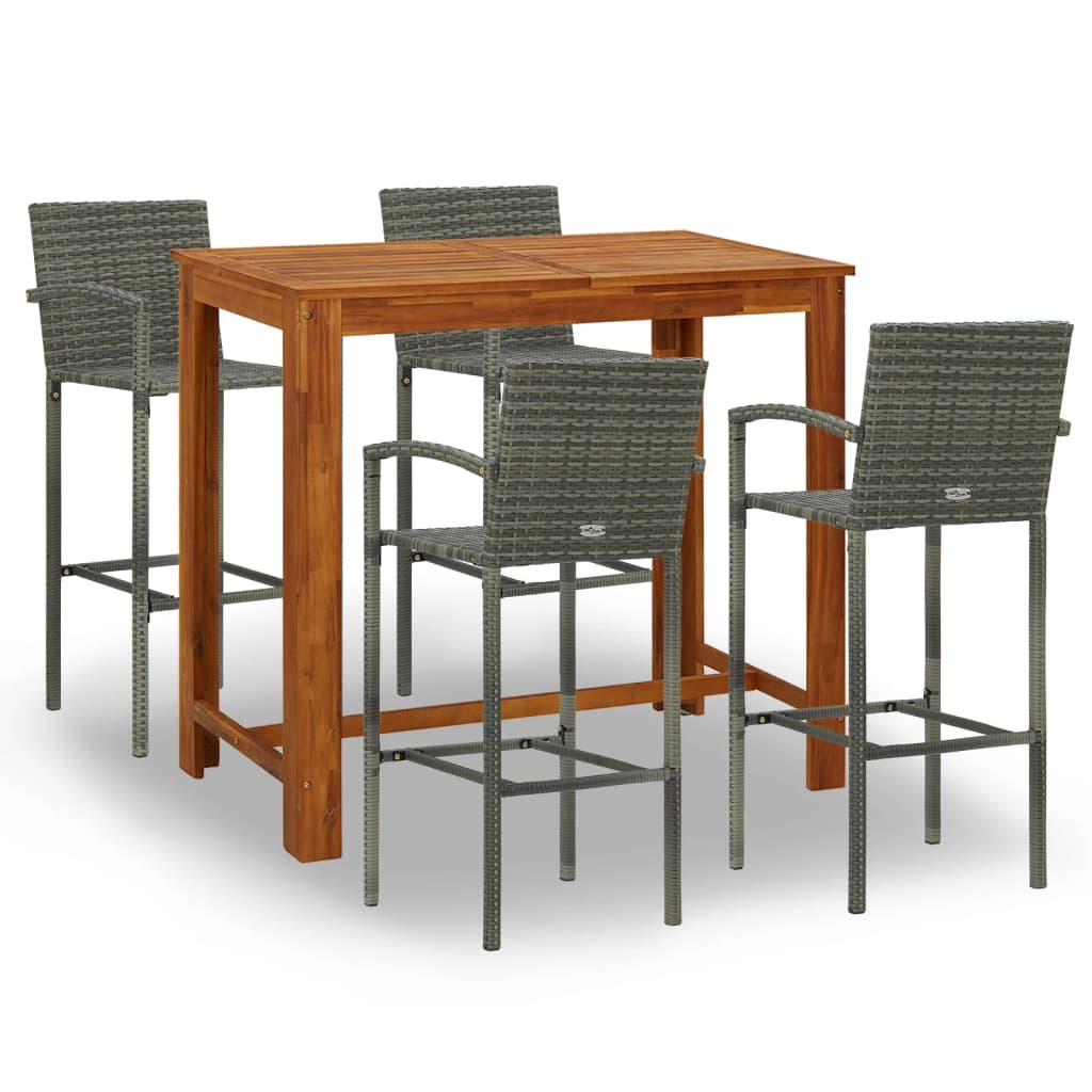 

vidaXL 5 Piece Patio Bar Set Gray