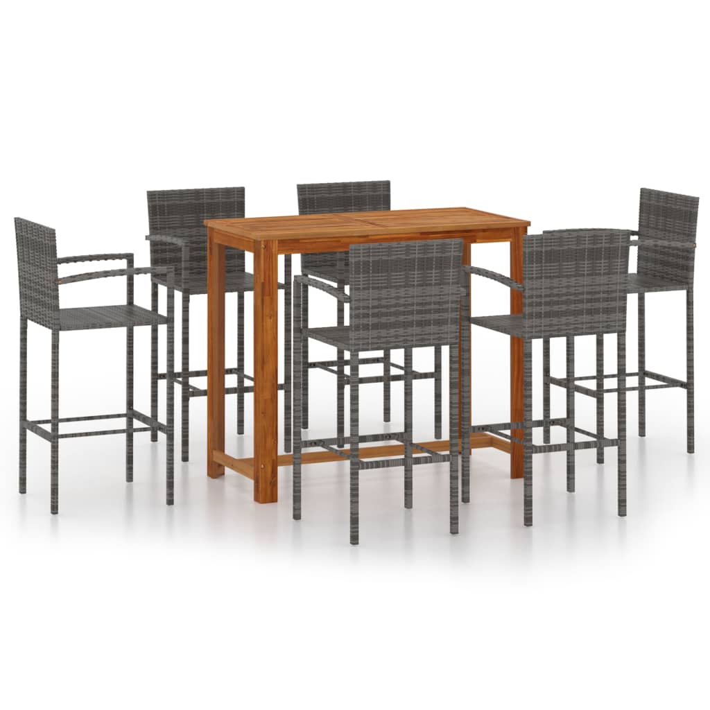 

vidaXL 7 Piece Patio Bar Set Gray