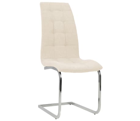 vidaXL spisebordsstole med cantilever 2 stk. stof cremefarvet