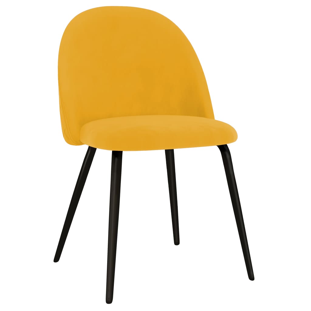 

vidaXL Eetkamerstoelen 2 st stof geel