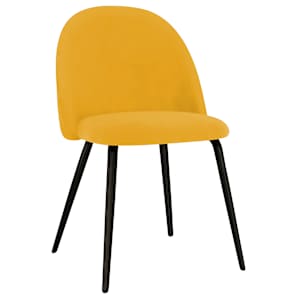 vidaXL Valgomojo kėdės, 4vnt., geltonos spalvos, audinys