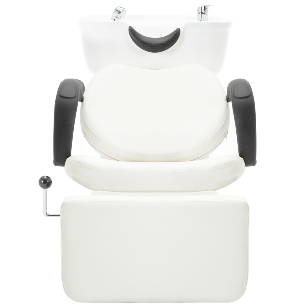 vidaXL Chaise de salon avec lavabo Blanc Similicuir