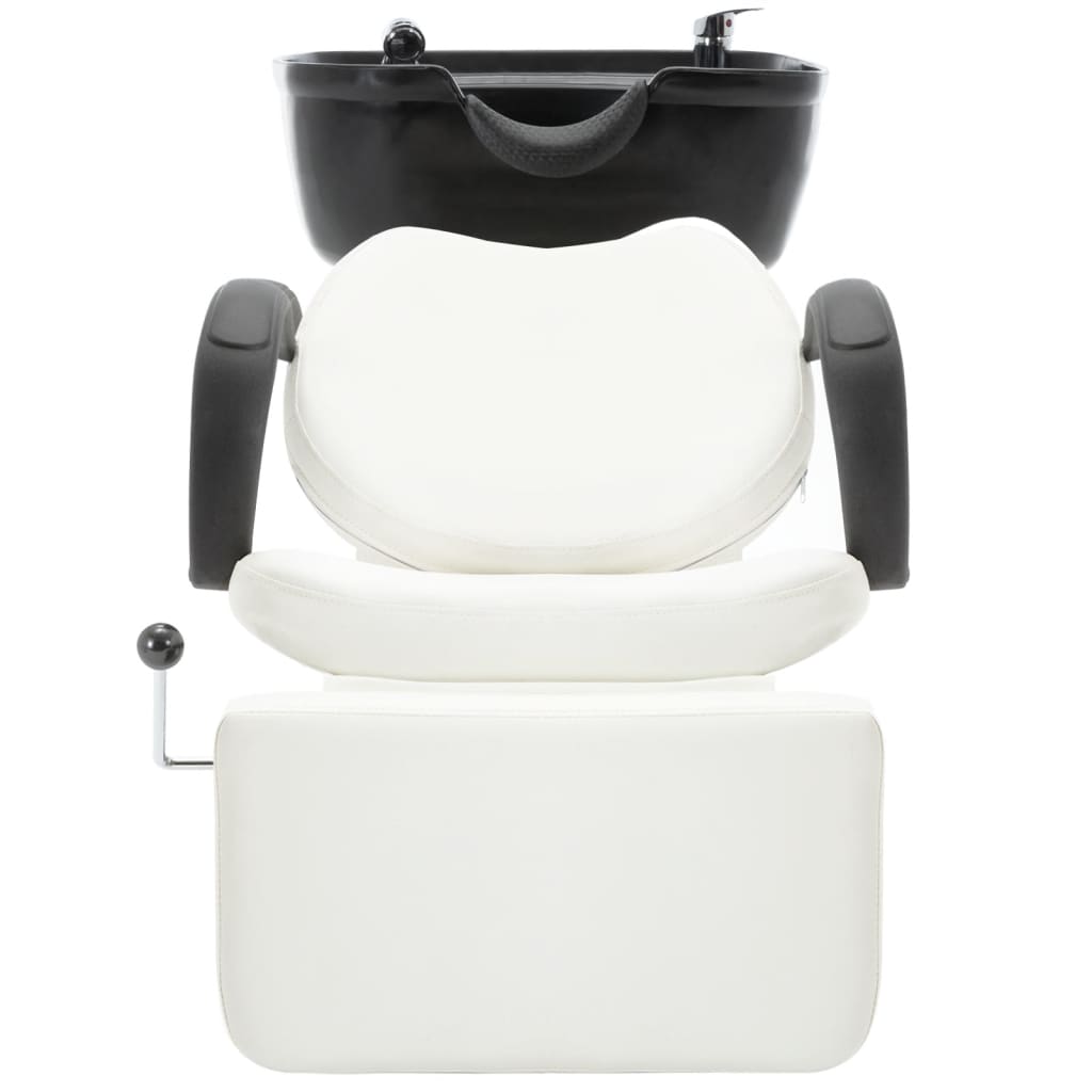 vidaXL Chaise de salon avec lavabo Noir et blanc Similicuir