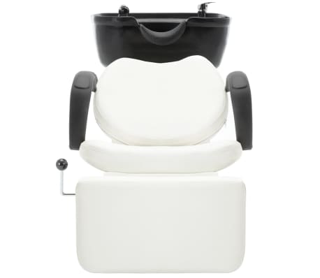 vidaXL Chaise de salon avec lavabo Noir et blanc Similicuir