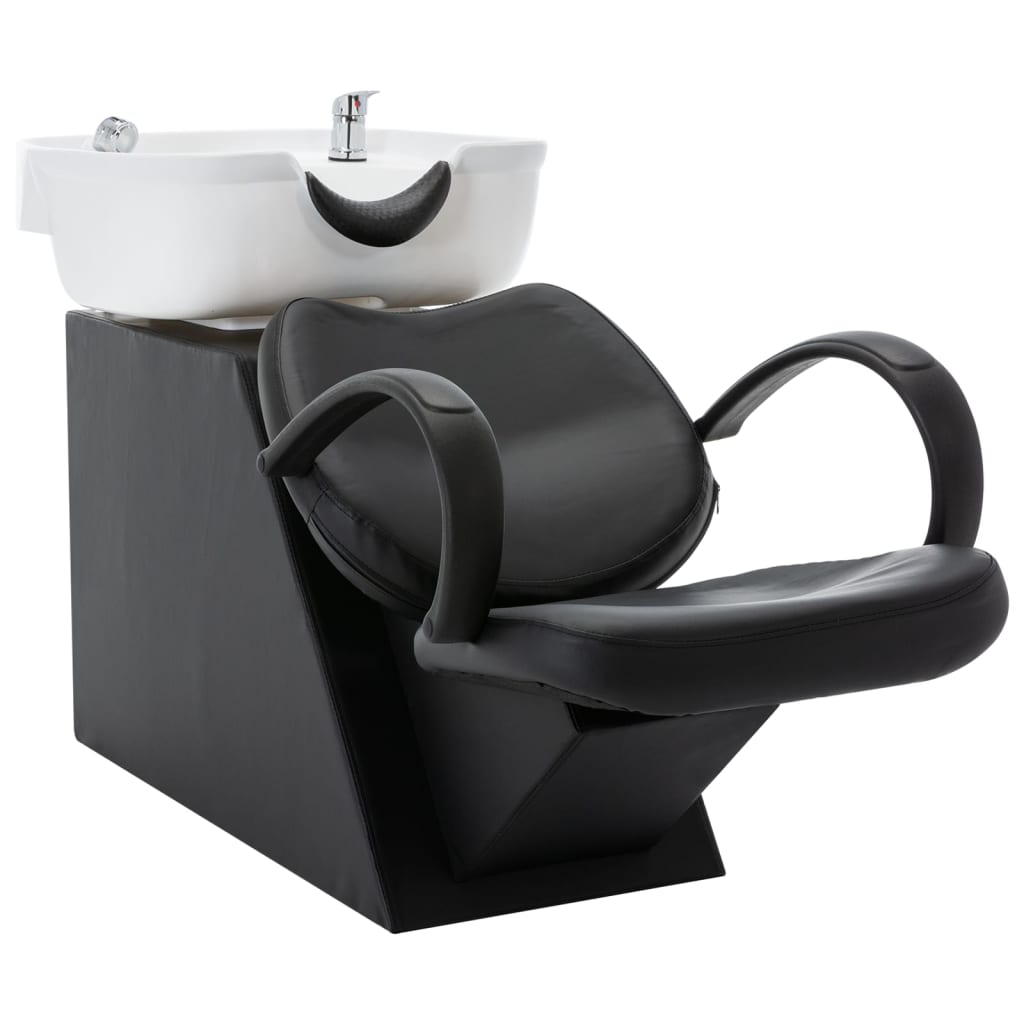 Chaise de salon avec lavabo Noir et blanc Similicuir