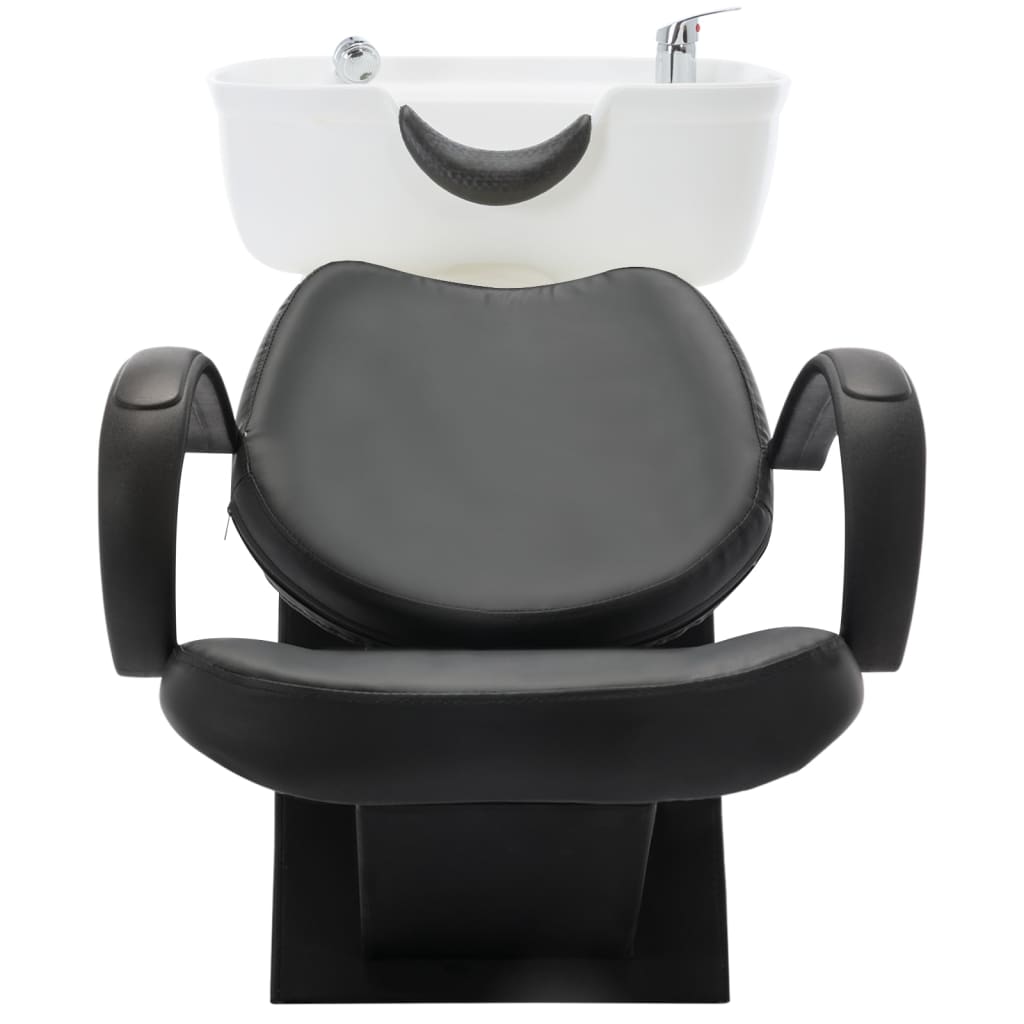 vidaXL salonstol med vask kunstlæder sort og hvid