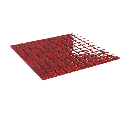 vidaXL Mosaikfliesen 22 Stk. Rot 30x30 cm Glas