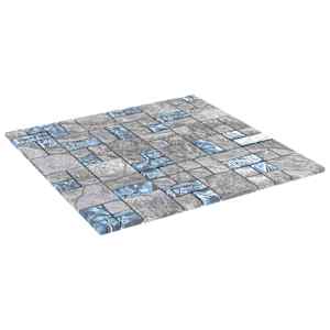 Mozaična keramična ploščica 11 pcs Siva in modra 50 x 50 cm